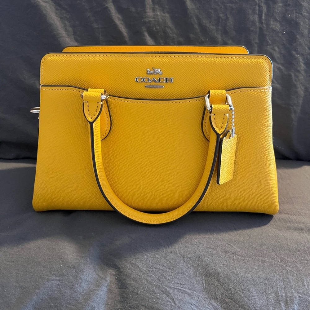 Yellow Leather Coach Handbag